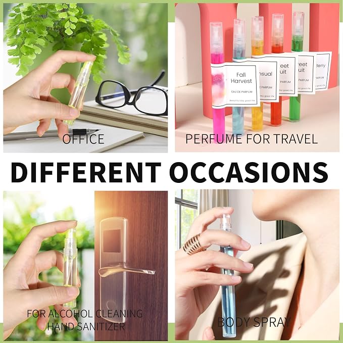 Teenitor 20Pcs Mini Spray Bottles, 10ml 5ml Perfume Atomizer Fine Mist, Plastic Perfume Bottles Empty, Clear Perfume Travel Refillable Spray Bottle