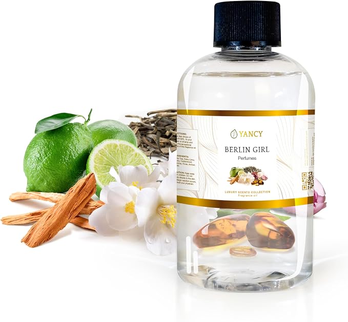 YANCY Berlin Girl Luxury Collection Fragrance Oil (4 oz), Bold Modern Floral Aroma, Ideal for Diffusers, Oil Burners & Aroma Lamps, Edgy and Feminine Scent for Urban Vibes
