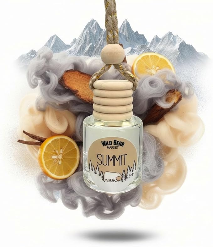 Car Freshener – Long Lasting Natural Fragrance Oil, Glass Bottle Diffuser, Toxin-Free, Made in USA – Summit