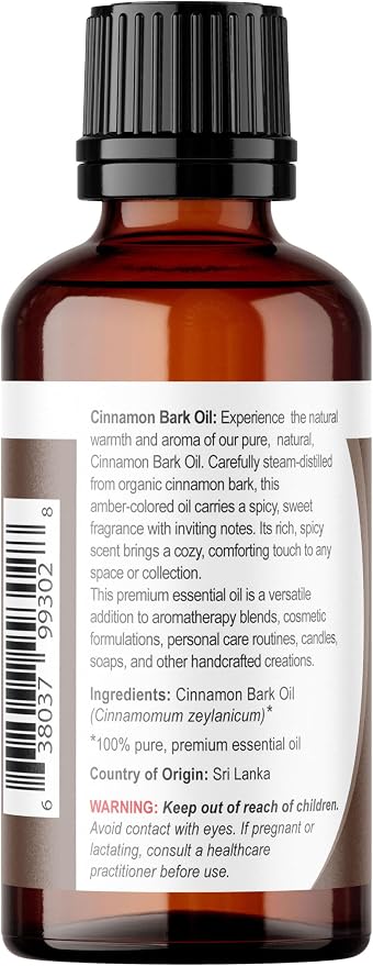 Viva Doria Cinnamon Bark Essential Oil, 100% Pure, Natural Essential Oil, Undiluted, for Aromatherapy | Food Grade, 30 mL (1 Fluid Ounce)