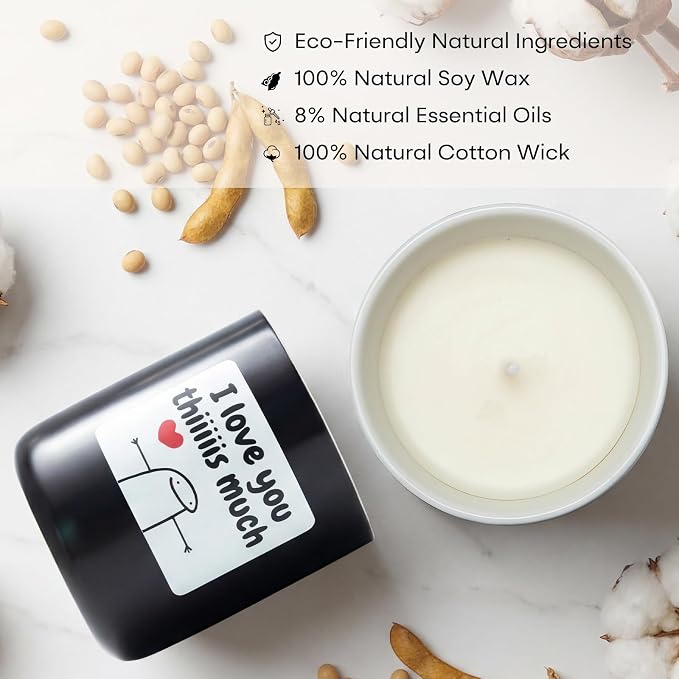 Jar Candles Gifts for Men Women, Apple Cinnamon Candles Aromatherapy Candle for Mom Girlfriends Lovers, Funny Candles for White Elephant Fathers Mothers Day Birthday Valentines