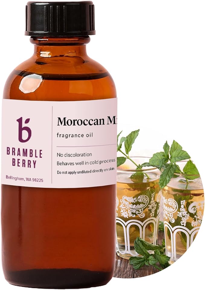 Bramble Berry Moroccan Mint Cool Tea & Light Spice Scent for Soap Making, Candles, Lotion, Bath Bombs & Perfume | Skin Safe, Vegan, Paraben & Phthalate Free, DIY Craft Essential