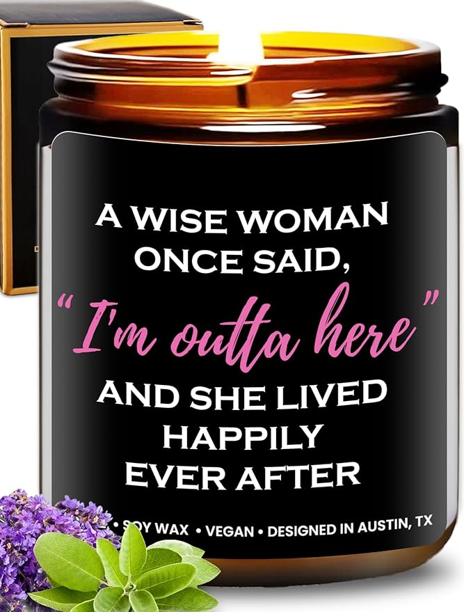 Funny Divorce Candle, Cool Retirement and Divorce Gifts for Women, Best Gift for Women, Unique Farewell Presents for Colleagues Coworker Teacher, Happy Retirement Ideas for Her