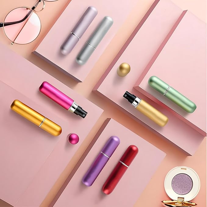 Travel Refillable Atomizer Sprayer for Perfume and Cologne Travel Bottle, Mini Perfume Refillable Bottle Perfect for Pockets