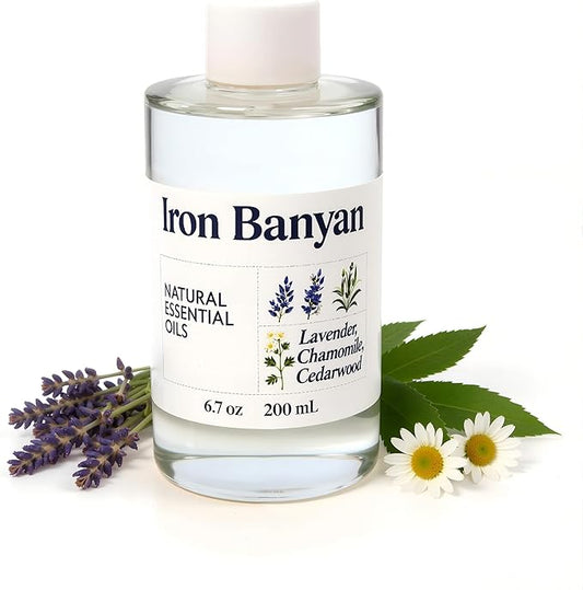 Lavender Chamomile Cedarwood Oil 200ml | Natural sleep aid, stress relief, calming aromatherapy for diffuser, soothing blend