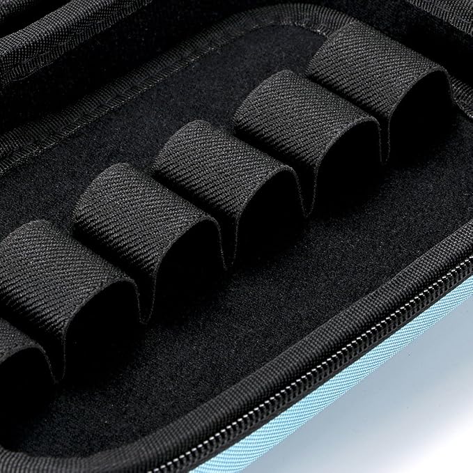 Hipiwe Hard Shell Essential Oil Carrying Case Holds 12 Bottles (Can hold 5ml, 10ml, &10ml Rollers) Travel Size Essential Oils Bag Organizer (Blue)
