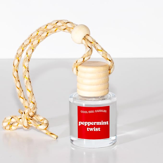 COOLGIRLCANDLES Peppermint Twist Car Air Freshener for Essential Oils, Long Lasting Scents Aromatherapy Automobile Diffuser