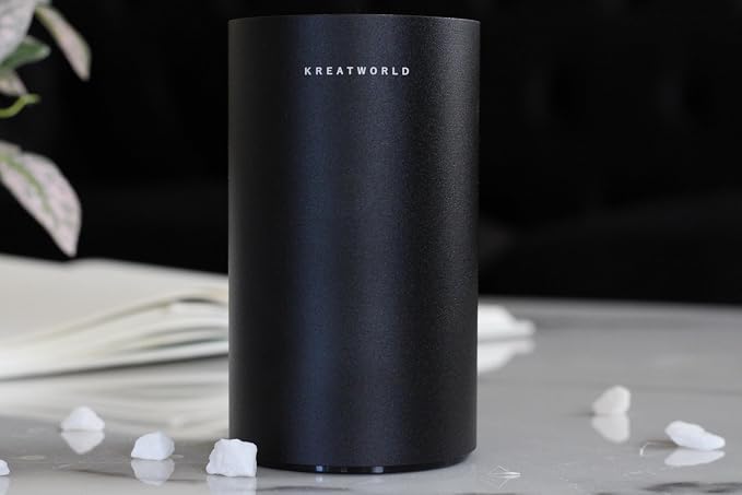 Portable Waterless Essential Oil Diffuser Kit – Battery-Powered Mini Aromatherapy Diffuser , No Water Needed, for Home, Car & Office – Black