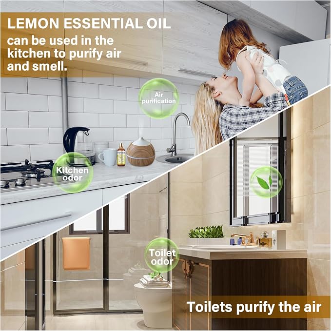 Lemon Diffuser Oil 5.07 FL OZ–- Pure & Natural Lemon Essential Oil - Refreshing Aromatherapy Oil for Diffusers, Home Fragrance & Air Purifying - Multi-Use for DIY Cleaning