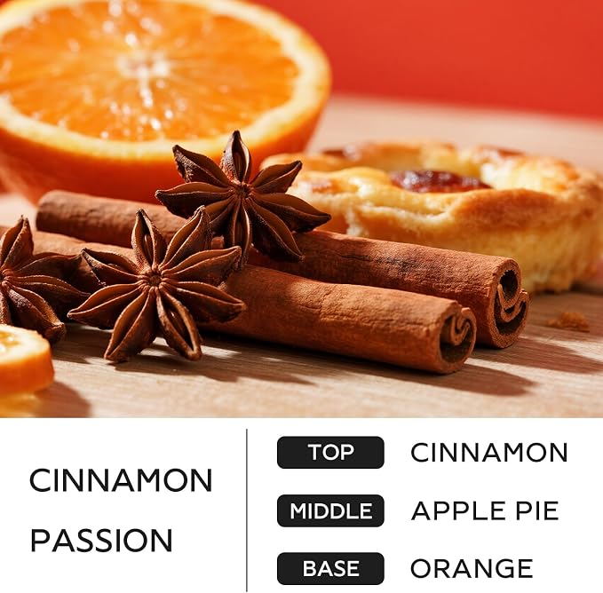 CHILLFLAME Cinnamon Candle, 14.1 oz Fall Candles for Home, 2 Wicks Blended Scents Scented Candles for Women and Men, Birthday Gifts for Women (Cinnamon+Apple Pie+Orange)