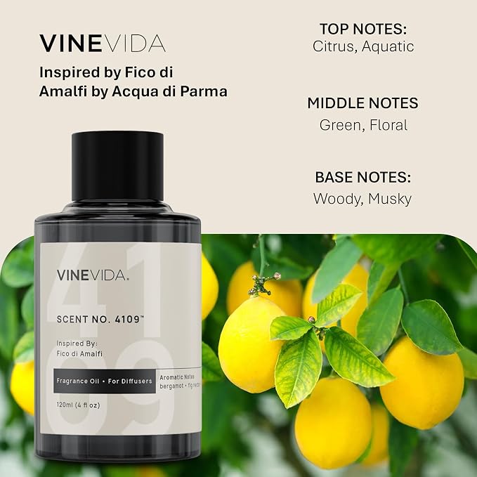 VINEVIDA [4 Oz] Inspired by: Fico di Amalfi; Diffuser Oil Refill | Premium Scent Diffuser Oil for Home | Non-Toxic Fragrance