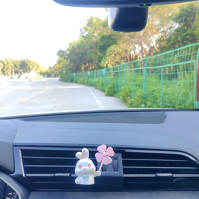 Cute Car Air Freshener Vent Clips, 3D Animal with Mini Fan Diffuser Vent Clip, Air Conditioning Decoration Car Accessories for Women and Men