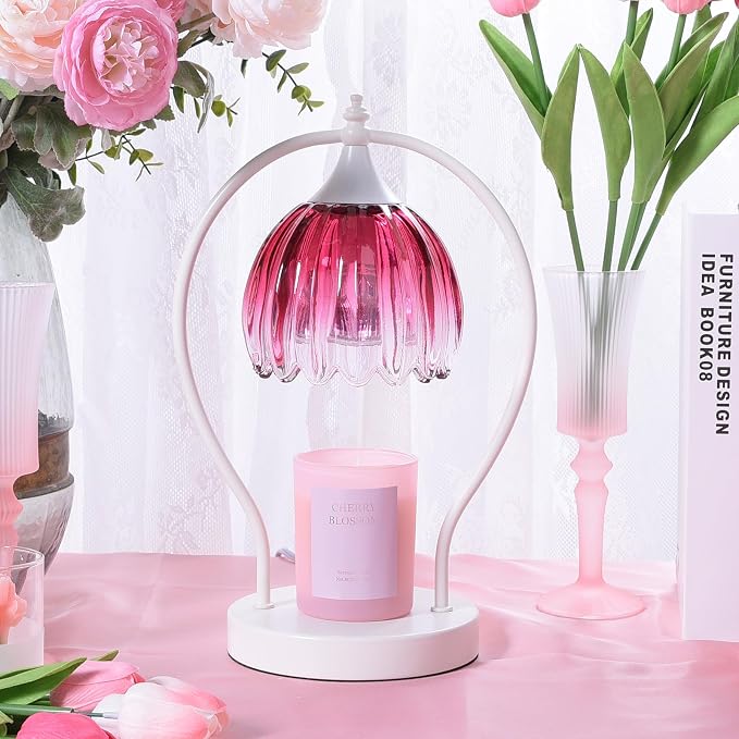 GOODBUY Candle Warmer Lamp with Timer: Dimmable Scented Candle Warmer Aromatherapy Lamp for Home Decor, Ideal Housewarming Birthday Wax Warmer Light Gift, Includes 2 Bulbs