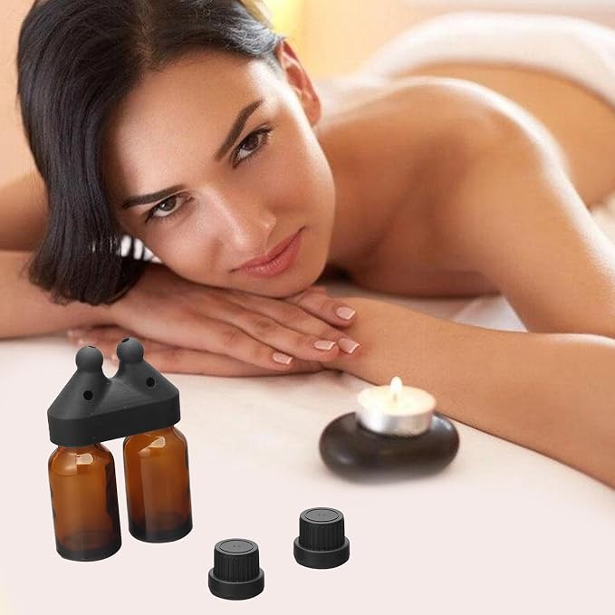 Mini Essential Oil Inhaler,Leakproof Double Hole Aroma Bottle Sniffer Cap | Essential Oil Inhaler Caps Nasal Lids,Perfume Inhaler Dispenser Bottle for Enhances Aromatherapy