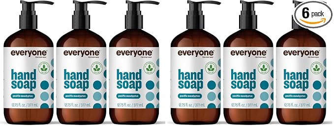 Everyone Liquid Hand Soap,12.75 Ounce,Pacific Eucalyptus,made with Essential Oils for kitchen and bathroom,(Pack of 6)