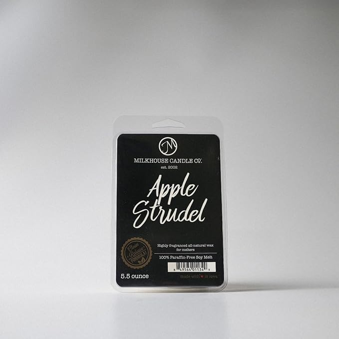 Milkhouse Candle Company Apple Strudel Soy Wax Melts - Cinnamon | Apple | Vanilla Scented - 5.5 oz, Hand-Poured, Premium Fragrance Oil, Made in the USA
