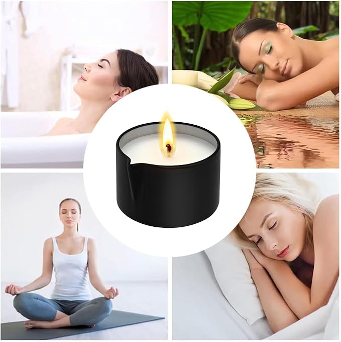 6 Pack Low Temperature Massage Candle & Lotion Candle Set, Soy Wax with Jojoba & Shea Butter, Melts into Moisturizing Skin Oil for Home Spa & Relaxation, 2.35 oz - 6 Scents