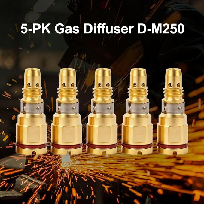 5-PK Gas Diffuser D-M250 Replacement for Miller AccuLock MDX-250 guns Millermatic 212,235,250,251,252,255 Mig Welder