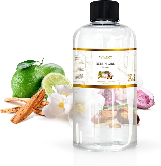 YANCY Berlin Girl Luxury Collection Fragrance Oil (8 oz), Bold Modern Floral Aroma, Ideal for Diffusers, Oil Burners & Aroma Lamps, Edgy and Feminine Scent for Urban Vibes
