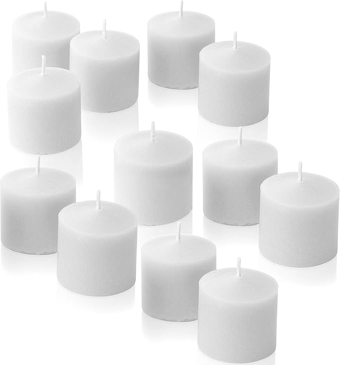 Fresh Linen Scented Votive Candles, Set of 12-1.25" Wax Candles for Home, Scented 10 Hour Burn Time - Aromatherapy, Spa Ambiance, Table Centerpieces & Home Décor