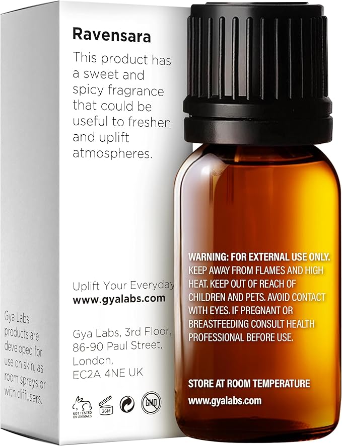 100% Pure Ravensara Essential Oil - 0.34 Fl Oz - Ravensara Oil for Hair, Skin, Diffuser, Aromatherapy & DIY Candle Making Scent