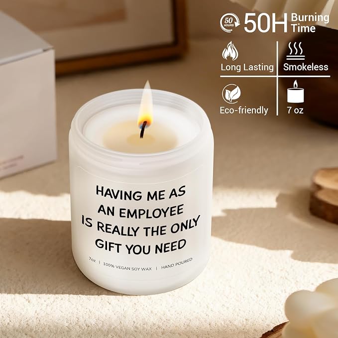 Funny Boss Gifts for Women, Men - Best Bosses Gifts for Boss Lady, Female, Male, Manager, Christmas, Boss's Day, Birthday, Appreciation Gift - Lavender Scented Soy Wax Candle