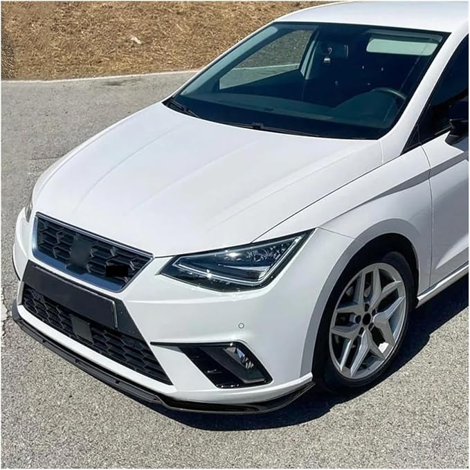 For Seat Ibiza MK5 Standard/FR 2017-2024+ Car Front Bumper Lip Lower Diffuser Splitter Canard Spoiler Body Kit Tuning ABS Black(Carbon Look)