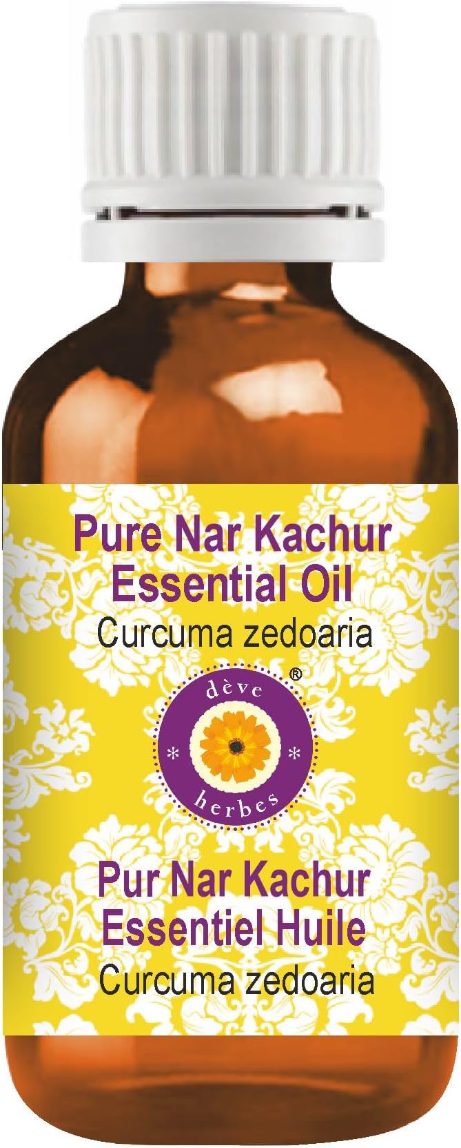 dève herbes NAR Kachur Essential Oil (Curcuma zedoaria) Pure | Non-Sticky | Non-Greasy | Lightweight | Men & Women | All Skin Types | Steam Distilled 10ml (0.33 oz)