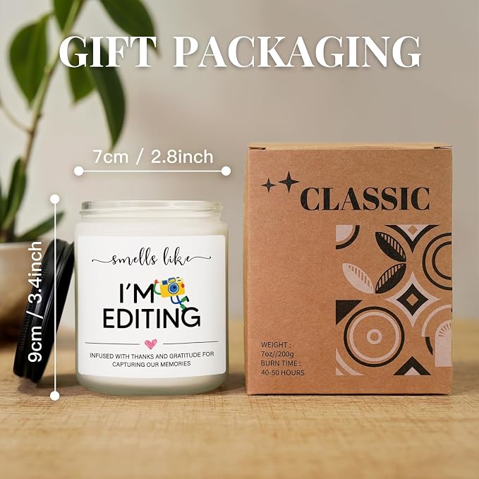 Photographer Gifts for Women Men, Photographer Thank You Gift Christmas Birthday Gift for Photographers, Camera Lovers-Photography Accessories, Photography Lover Gifts Ideas, Lavender Scent Candles