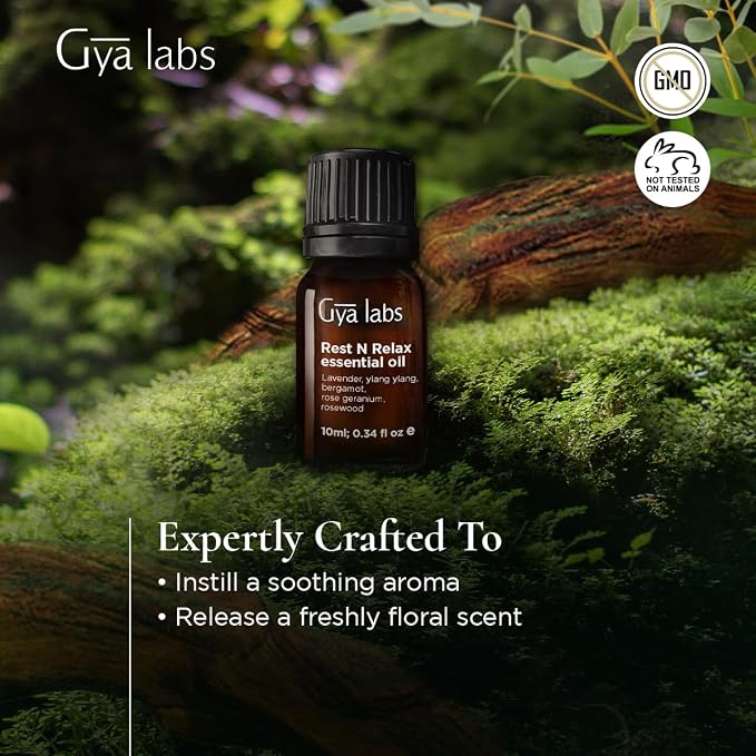 Gya Labs Rest & Relax Essential Oils Blends - 0.34 Fl Oz - for Diffuser, Home, Humidifier, Aromatherapy and DIY Candle Making Scents