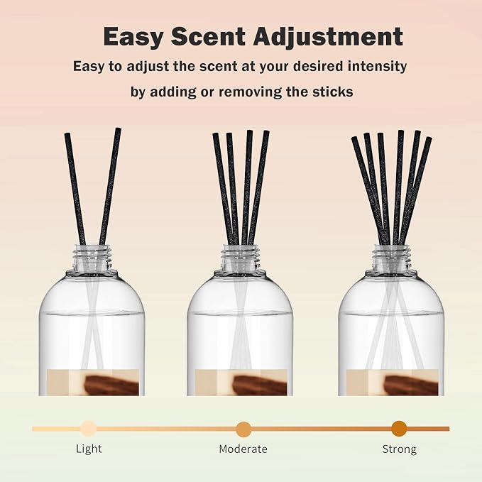 SCENTORINI Reed Diffuser Oil Refill, 16.9oz Sandalwood Scented Essential Oil with 6 Sticks, Long Lasting Summer Home Fragrance for Large Space Bathroom, Spa Room Aromatherapy, Hotel, Office Decor
