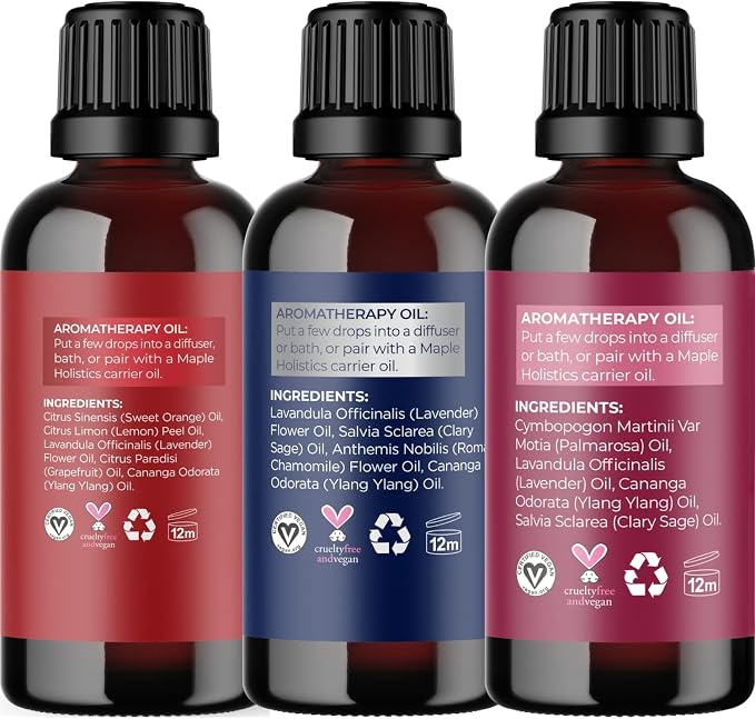 Relaxing Essential Oil Blends for Diffuser - Uplift Dream and Entice Essential Oils for Diffusers Aromatherapy and Baths with Pure Essential Oils Including Lavender Sage Ylang Ylang and Orange
