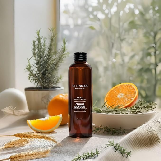 Citrus Meadow Scent Reed Diffuser Refill, 5.07oz/150ml, Premium Fragrance Oil Refill for Diffuser, Long Lasting Alcohol-Free Home Fragrance for Room, Spa & Office, Fresh Citrus Aroma