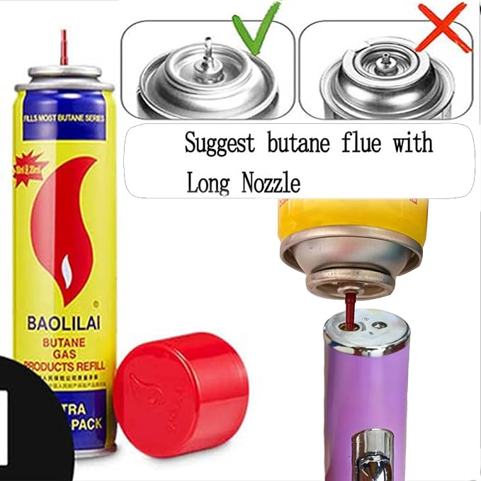 Torch Lighter,Handheld Multifunctional All-in-One Tube Built-in Detachable Windproof Lighter,Outdoor,Indoor,Camping,Candle,Birthday,Light Purple(2PCS)