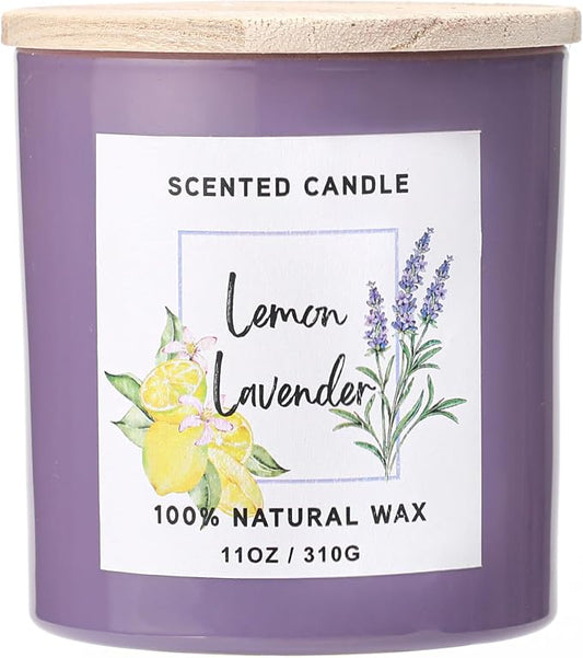Lavender Candle for Women - Lemon Lavender Scented Candle - Summer Candles,11oz Soy Candles for Home Scented, Birthday Gifts Candle for Women Men