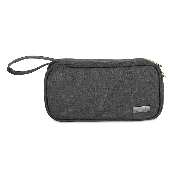LUXJA Essential Oil Carrying Case - Holds 12 Bottles (5ml-15ml, Including Roller Bottles), Portable Organizer for Essential Oil and Accessories (Bag Only), Black