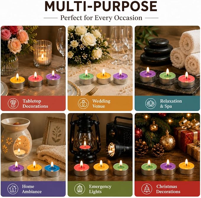 Mixed Color Tea Lights Candles Bulk - 25pcs Mini Votive Tea Lights Shabbat Candles Soy Candle Mini Candle with Cotton Wick for Home Decoration,Wedding, Emergencies