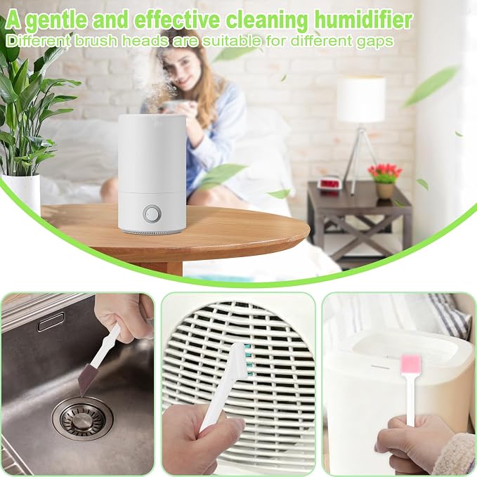 Engorgio Humidifier Cleaner Brush Set 14Pcs,Small Cleaning Brush Tight Spaces for for Humidifiers, Keyboards, Tiles, Bottles and Tight Spaces,Household Cleaning Tools kit.