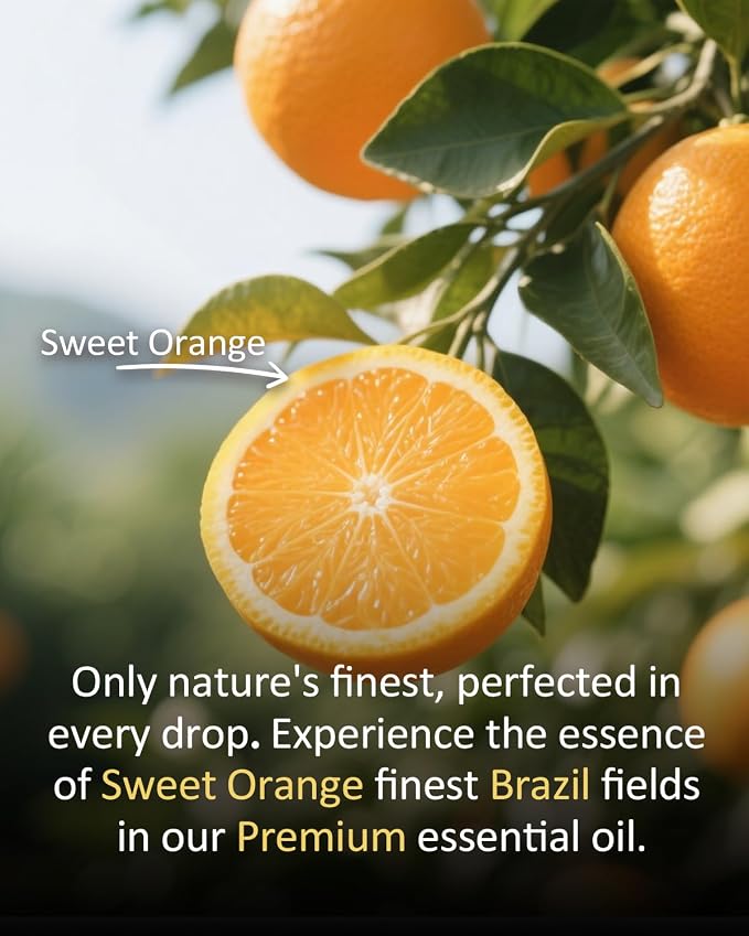 Sweet Orange Essential Oil 4 fl oz – 100% Pure Natural Citrus Oil for Diffuser, Natural Cleaning, DIY Soap & Candle Making, Fresh Orange Aroma for Home Fragrance – Large Value Bottle