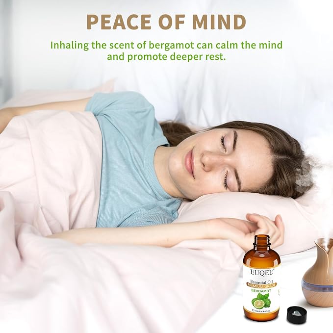 EUQEE Bergamot Essential Oil 118ml Pure Bergamot Oil for Aromatherapy, Diffuser, Sopa Candle Making, Large Bottle with Gift Box -4 fl.oz