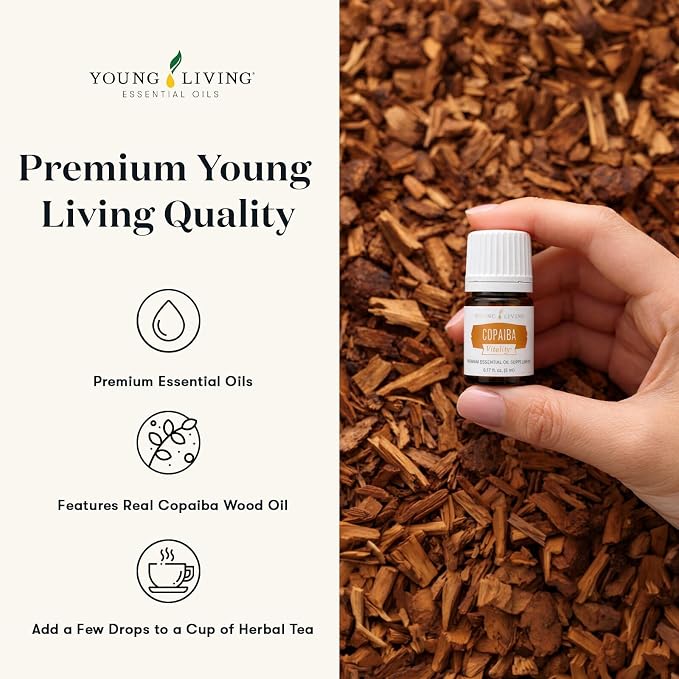 Young Living Copaiba Essential Oil | 5 ml | Warm Woodsy Aroma for Diffusers, Massage & Aromatherapy | Botanical Oil from Copaifera Resin | Smooth Grounding Scent | Seed to Seal Quality