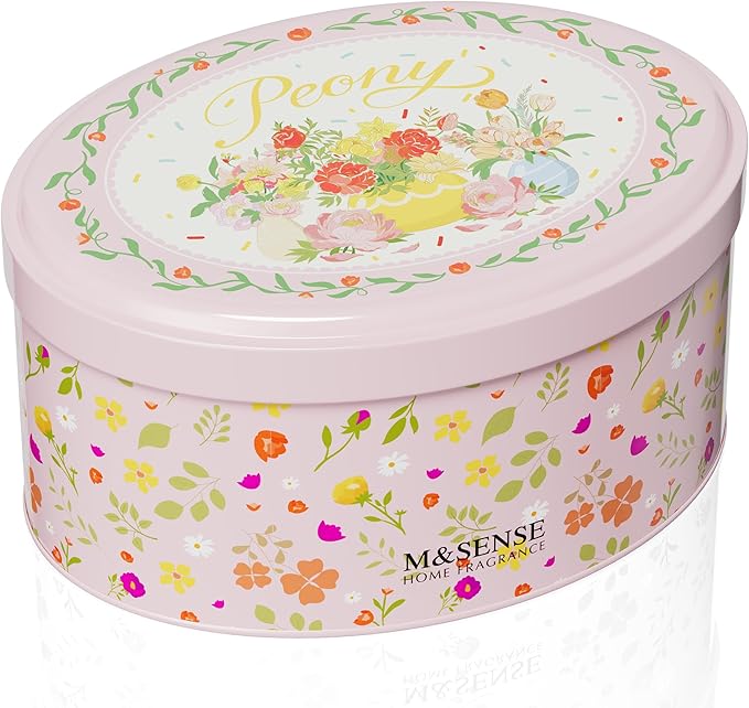M&SENSE Dual-Wick Peony Scented Candle 12oz | 2 Wick Spring Soy Candles, Natural Soy Wax, Floral Scented, Gift for Her Women