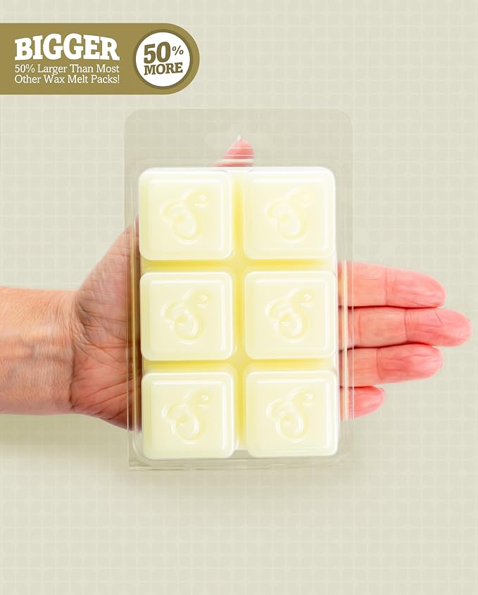 Shortie's Candle Company Pure Jasmine Wax Melts - 1 Highly Scented 3 Oz. Bar - Made with Essential & Natural Oils - Flower & Floral Air Freshener Cubes Collection (Packaging may vary)