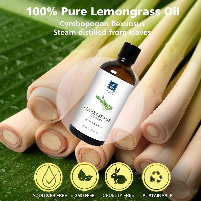 GM Gumili Lemongrass Essential Oil for Diffusers, 100ml