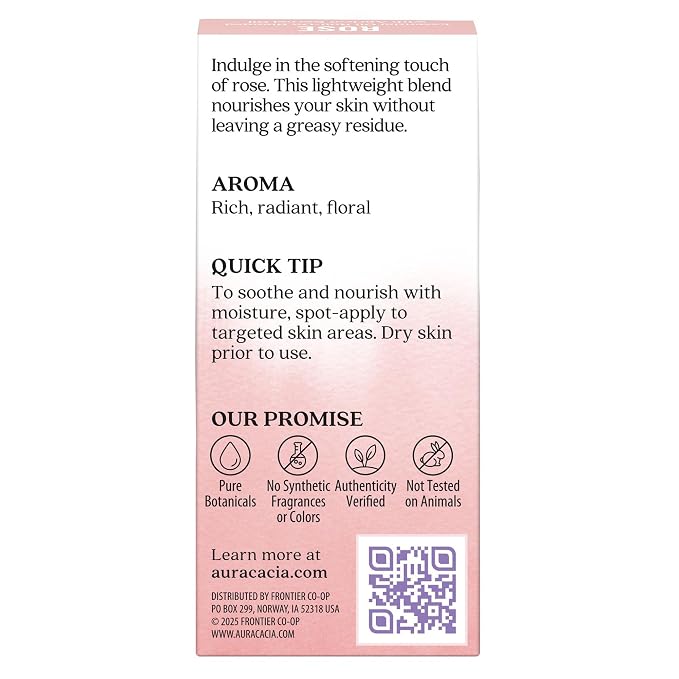 Aura Cacia Rose Roll-On Essential Oil Blend, Pure Rosa Damascena in Apricot Carrier Oil and Vitamin E, Natural Perfume, On-the-Go Aromatherapy | 0.31 Fl Oz (Pack of 1)