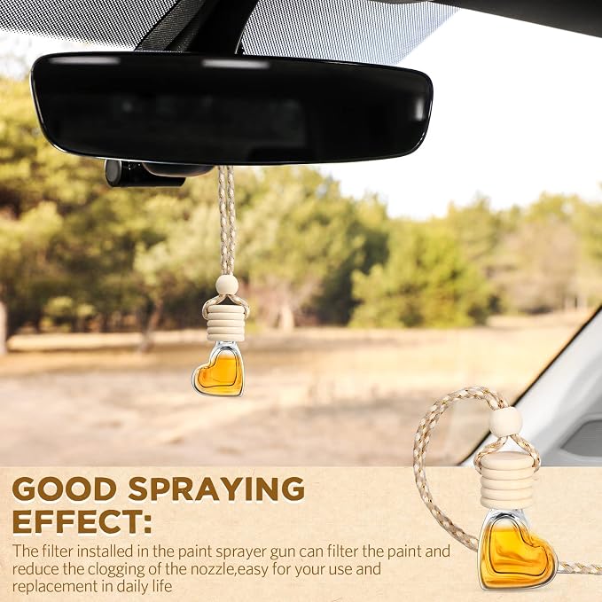 100 Pcs 6ml Hanging Car Diffuser Bottle Empty Glass Perfume Air Freshener Heart Love Container Diffuser Pendant Wedding Essential Oil Fragrance Aromatherapy Ornament (Clear)