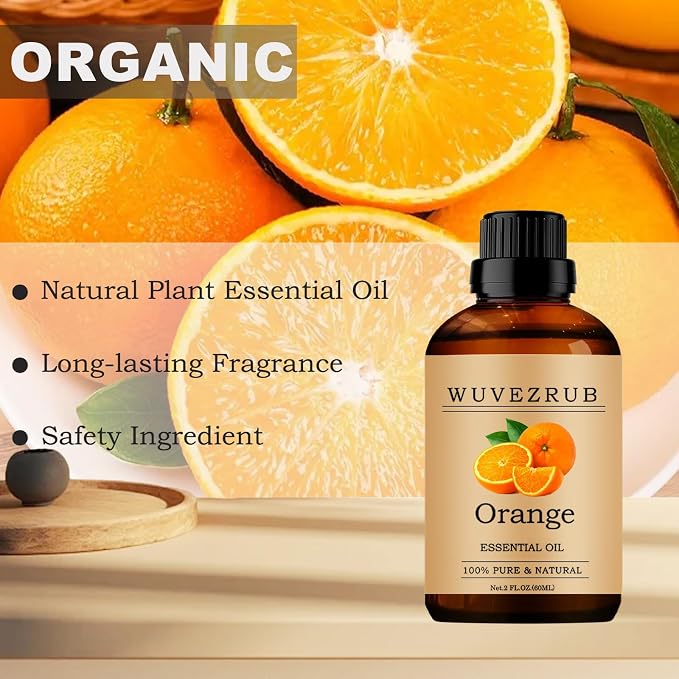 Orange Essential Oils, 60ML Pure and Natural Essential Oil for Aromatherapy Diffuser - Orange /2 Fl Oz