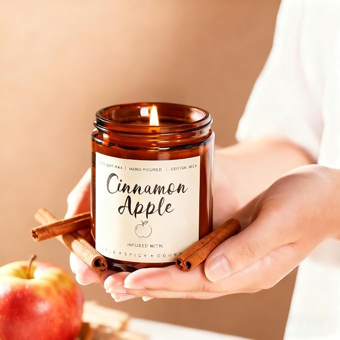 Scented Candle Gift Set for Women – 6 Pack 7oz Winter Scented Soy Candles, Long Lasting Aromatherapy Candles, Perfect for Home Décor, Vanilla, Cinnamon & Cedar Scents