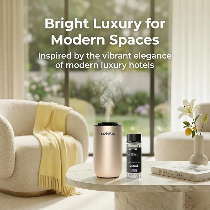 Scentia W Bliss (W Magic) Aromatherapy Oil for Diffuser – Hotel Scent Inspired by W Hotel – 20 mL – Bergamot, Lemongrass & Jasmine Natural Fragrance Oil for Waterless & Cold Air Diffusers, Made in USA
