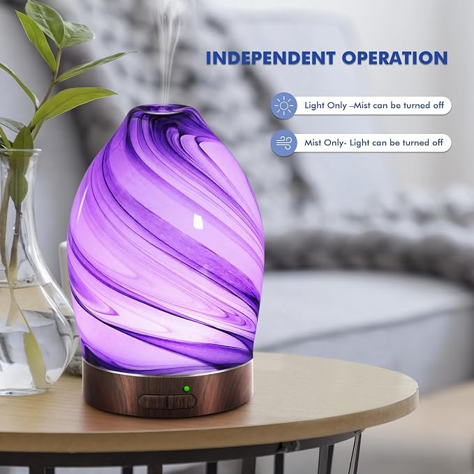Essential Oil Diffuser Diffuser -Aromatherapy Diffuser for Essential Oils with Timer and 7 Colors LED Light Ultrasonic Diffuser with Auto Shut-Off, Home Office Decor&Gift（Storm Cloud）